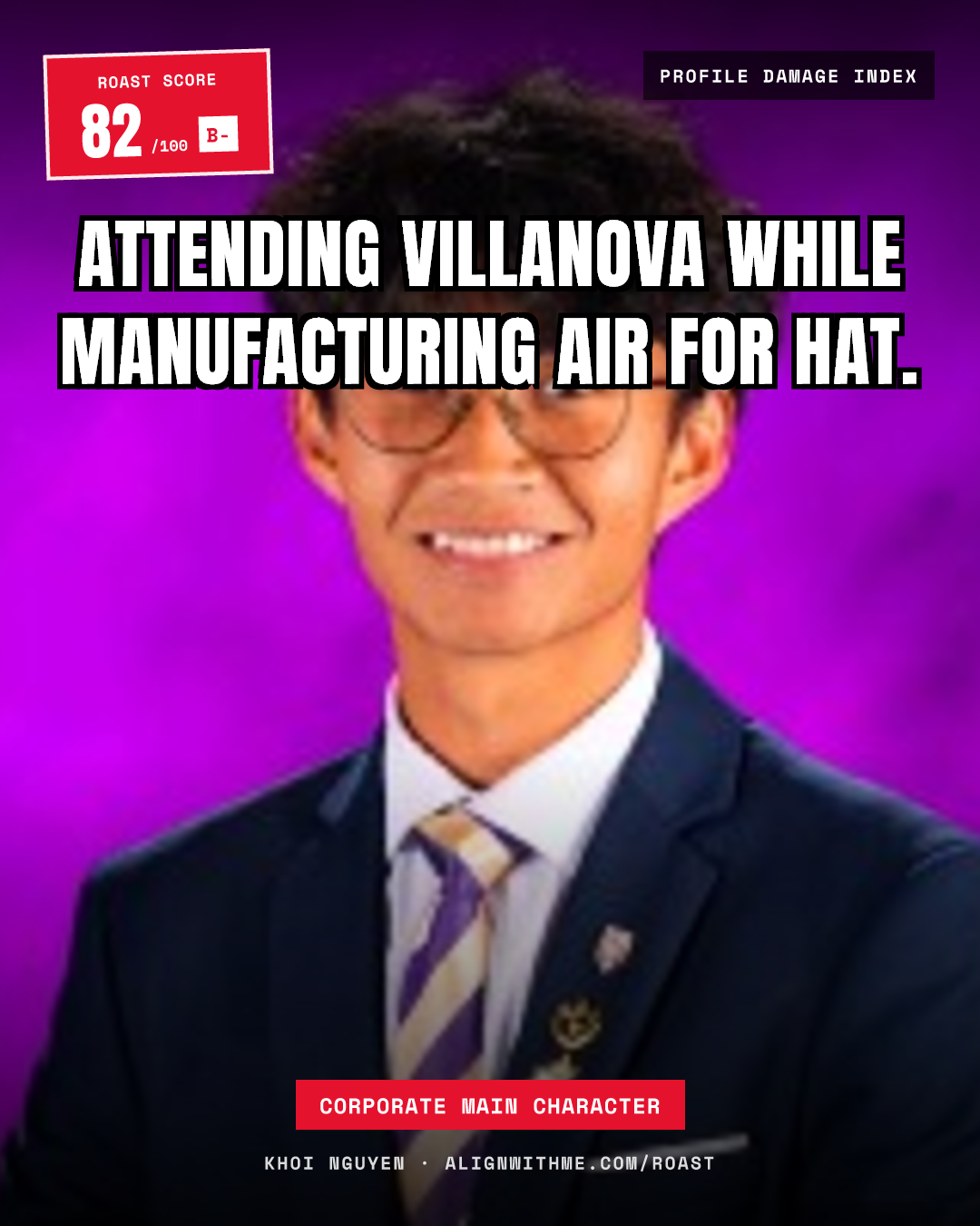 Khoi Nguyen's LinkedIn roast share card