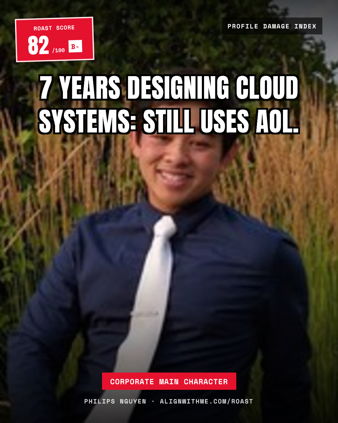 Philips Nguyen's LinkedIn roast share card